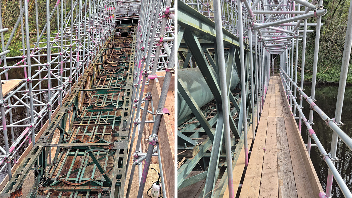 Complex temporary scaffolding - Courtesy of JN Bentley