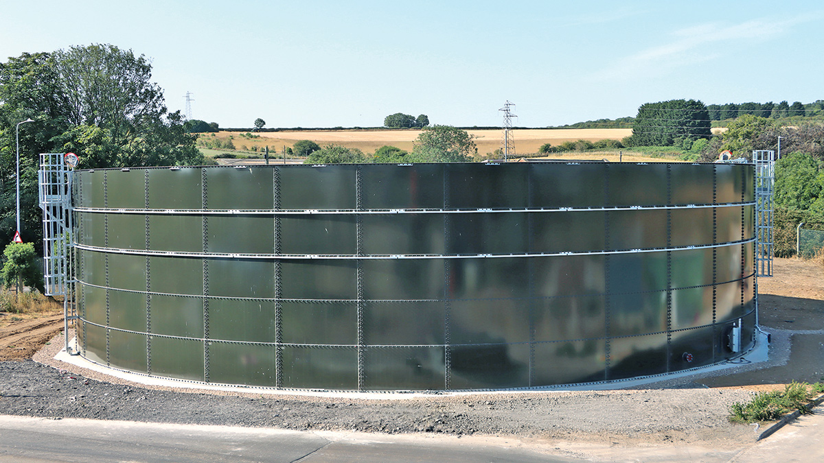 The new 3,600m3 glass-coated steel tank from Hayes GFS Ltd - Courtesy of @one Alliance