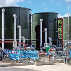 The new Stortec Engineeering stainless steel sludge tanks - Courtesy of Eric Wright Water Ltd