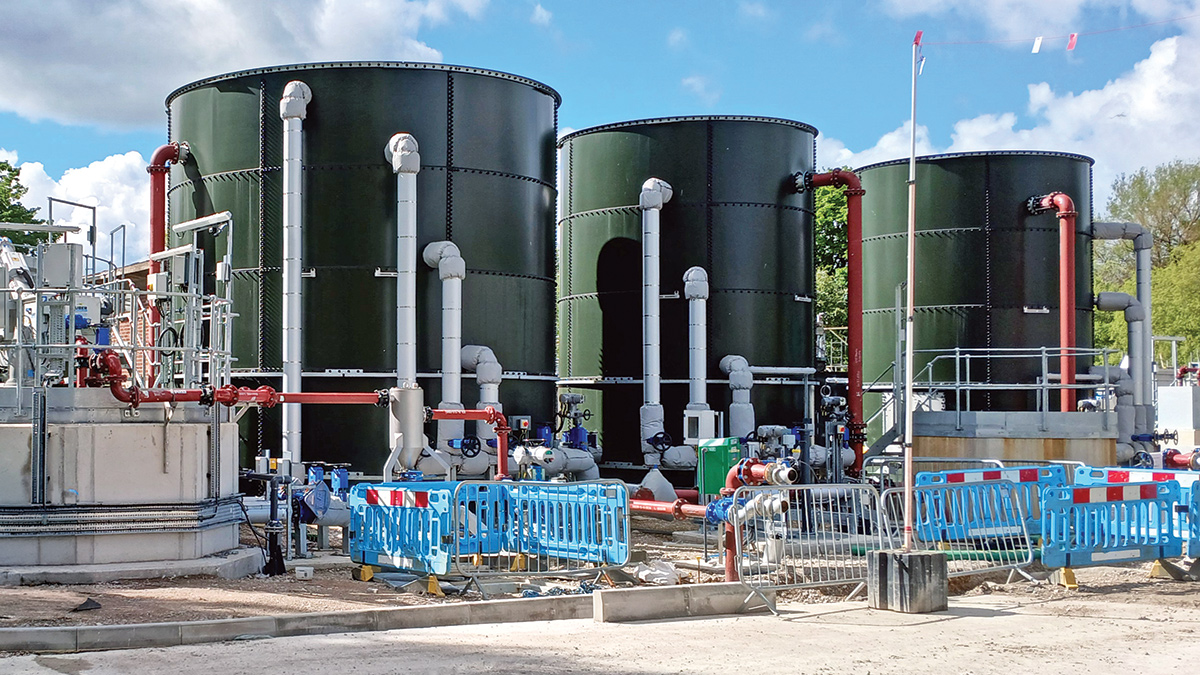 The new Stortec Engineeering stainless steel sludge tanks - Courtesy of Eric Wright Water Ltd