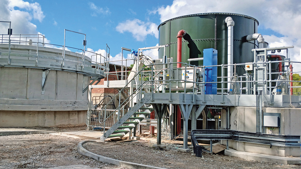 Sludge tanks & imports screen platform - Courtesy of Eric Wright Water Ltd