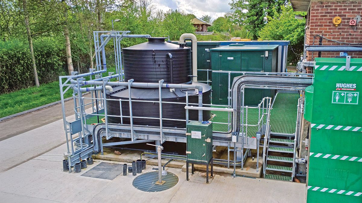 Colloide ferric dosing tank and access platform - Courtesy of Eric Wright Water Ltd