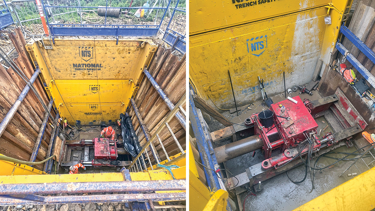 Auger boring for the installation of vitrified clay pipes - Courtesy of Esh Stantec