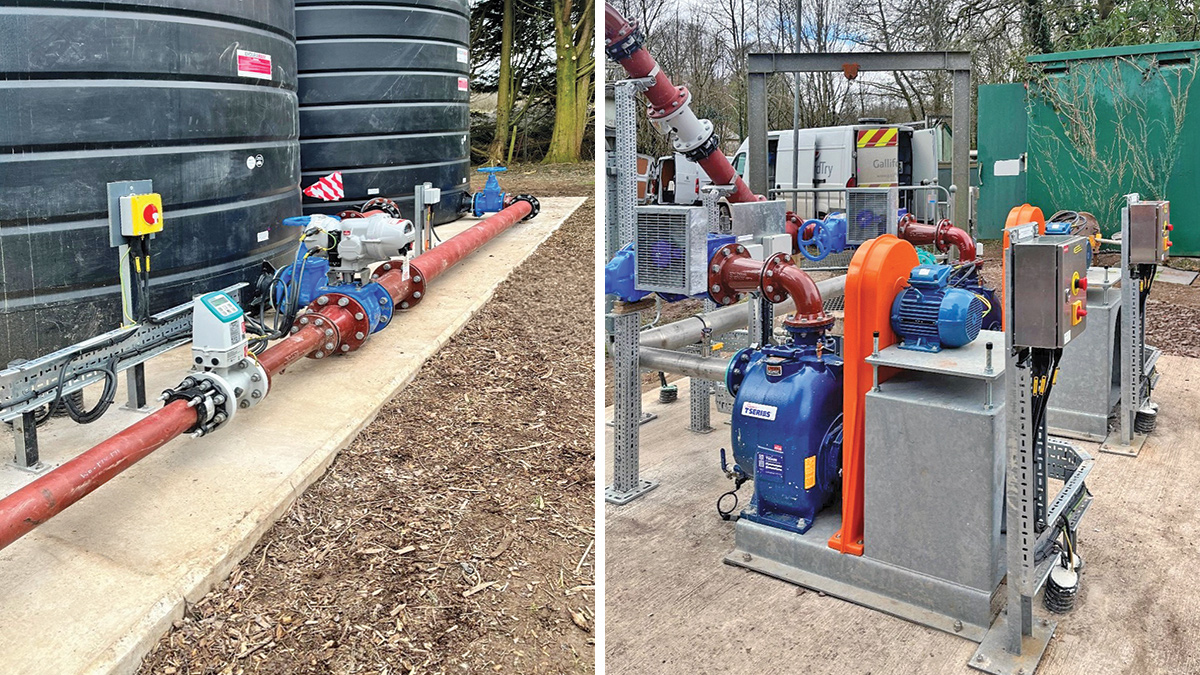(left) New storm equipment and (right) new storm tank pumps - Courtesy of Galliford Try