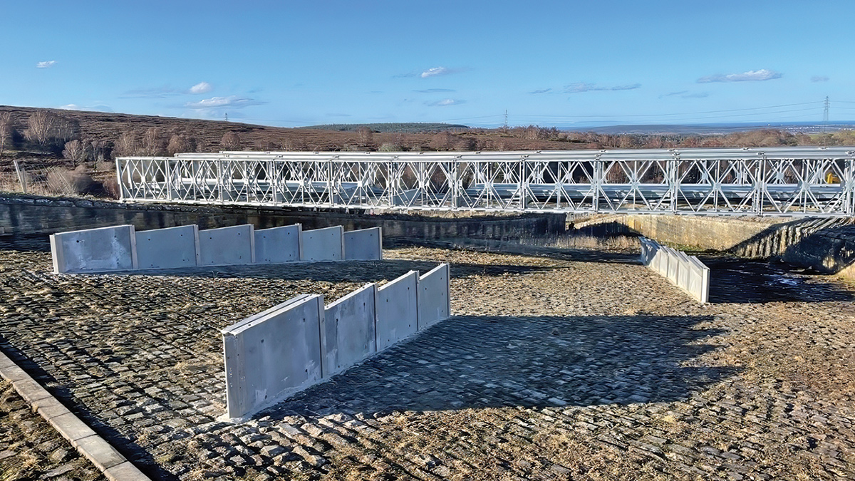 Concrete straighteners in the spillway under the new bridge - Courtesy of Morrison Construction