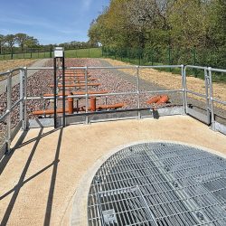 New reactive media filter bed, outlet chamber and associated ultrasonic level controller - Courtesy of Galliford Try