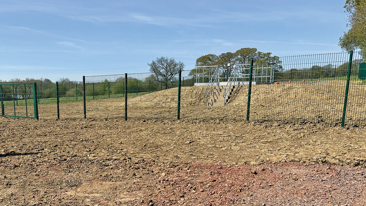 New site fencing and field reinstatement around the new reactive media construction - Courtesy of Galliford Try