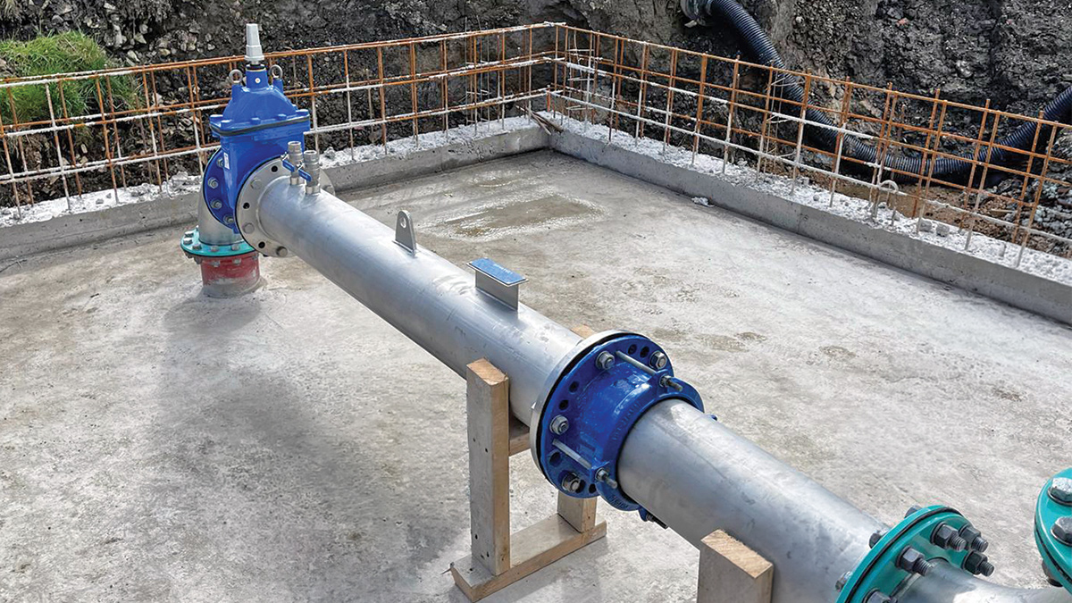 Statiflo static mixer and retaining walls - Courtesy of Enpure Ltd