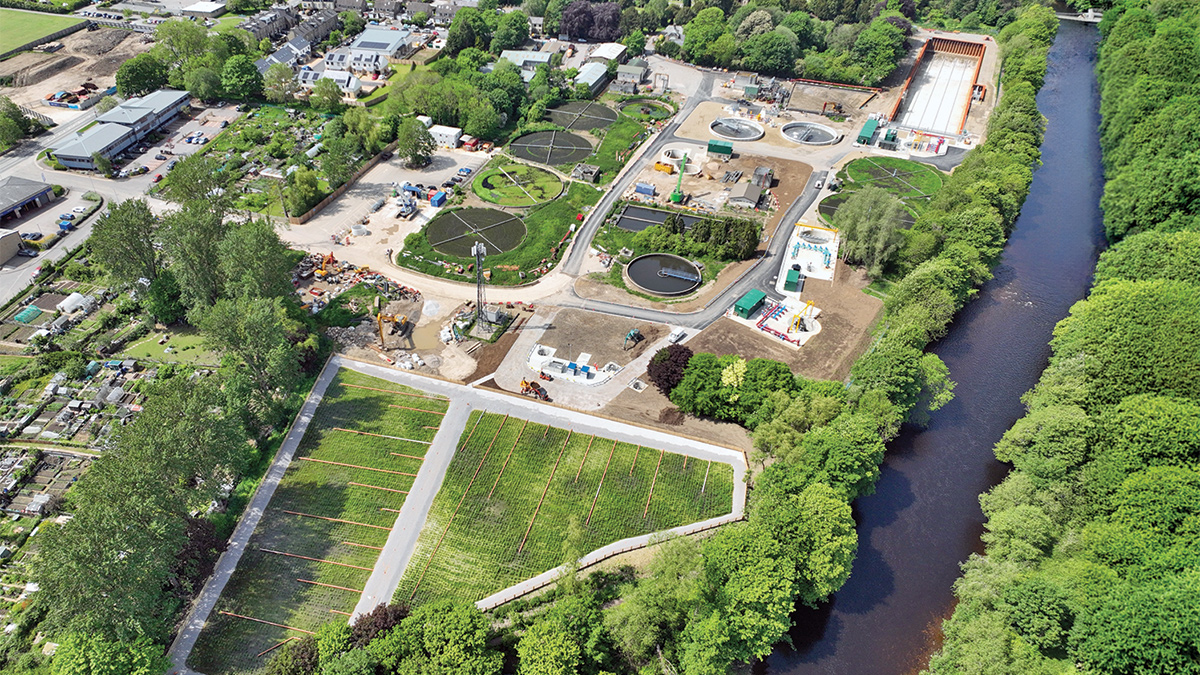 The Ilkley upgrade combines storm resilience, secondary aerated reed bed treatment and wetland tertiary treatment to support bathing water quality - Courtesy of Ward & Burke