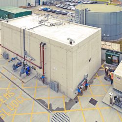 New concrete sludge holding tank constructed within existing footprint - Courtesy of NI Water