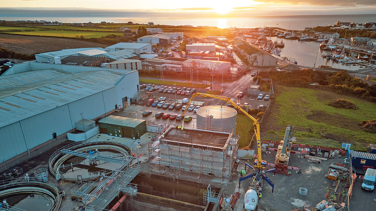 Construction works progress on new sludge holding tank - Courtesy of NI Water