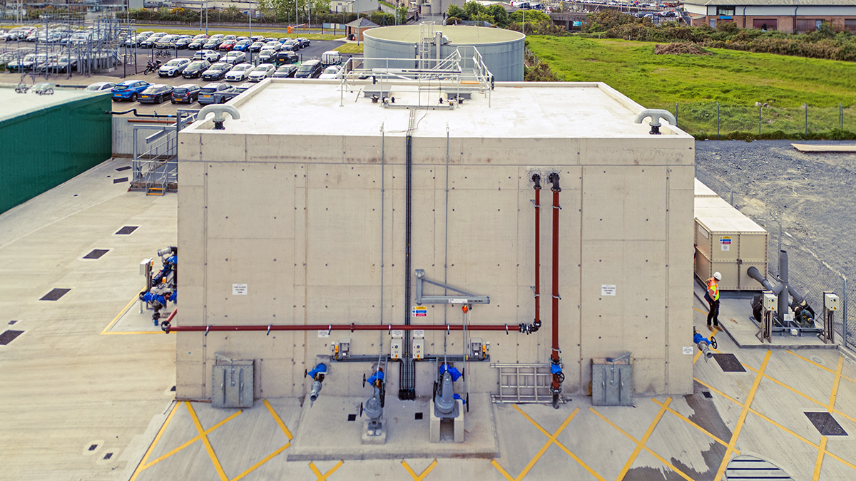 New concrete sludge holding tank constructed within existing footprint - Courtesy of NI Water