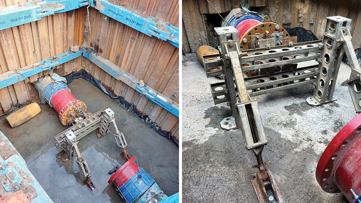 Pressure test bracing pit - Courtesy of Environmental Techniques Ltd