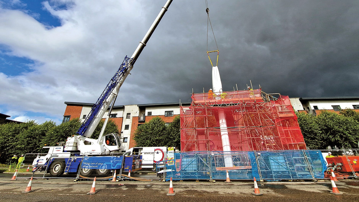 Phase 1 liner installation on Kings Inch Road - Courtesy of Environmental Techniques