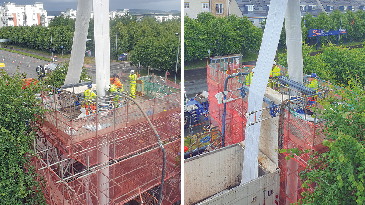 Phase 1 liner installation on Kings inch Road - Courtesy of Caledonia Water Alliance