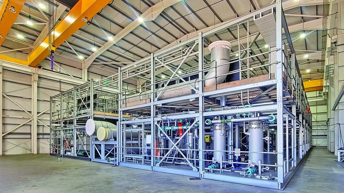 Modular ceramic membrane plant fabricated in workshop conditions in Muir of Ord - Courtesy of RSE