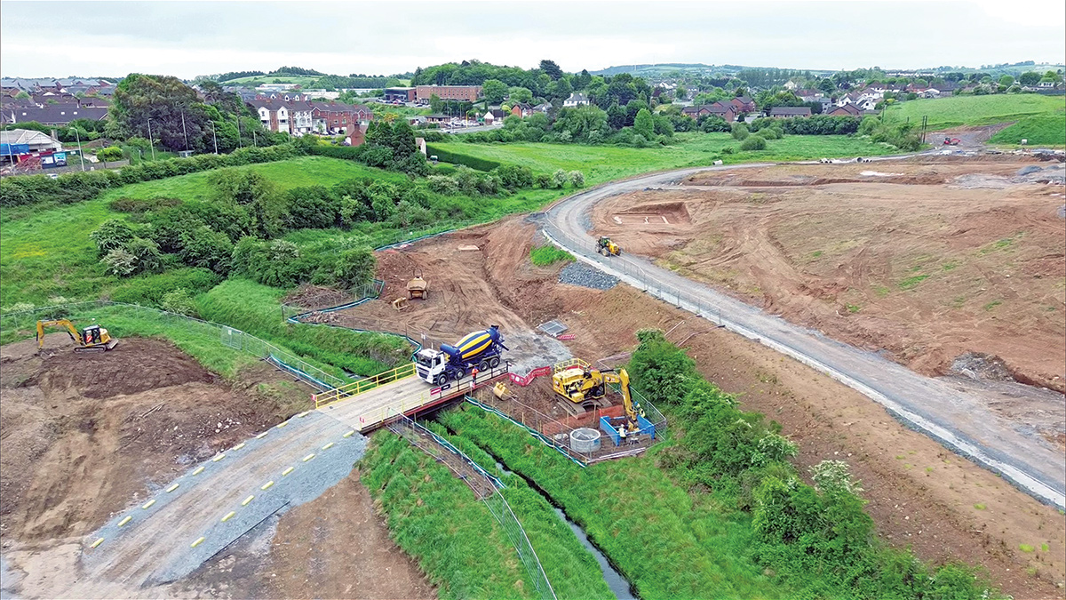 Temporary access bridge aiding works to both sides of the Carryduff River - Courtesy of Dawson-WAM Ltd