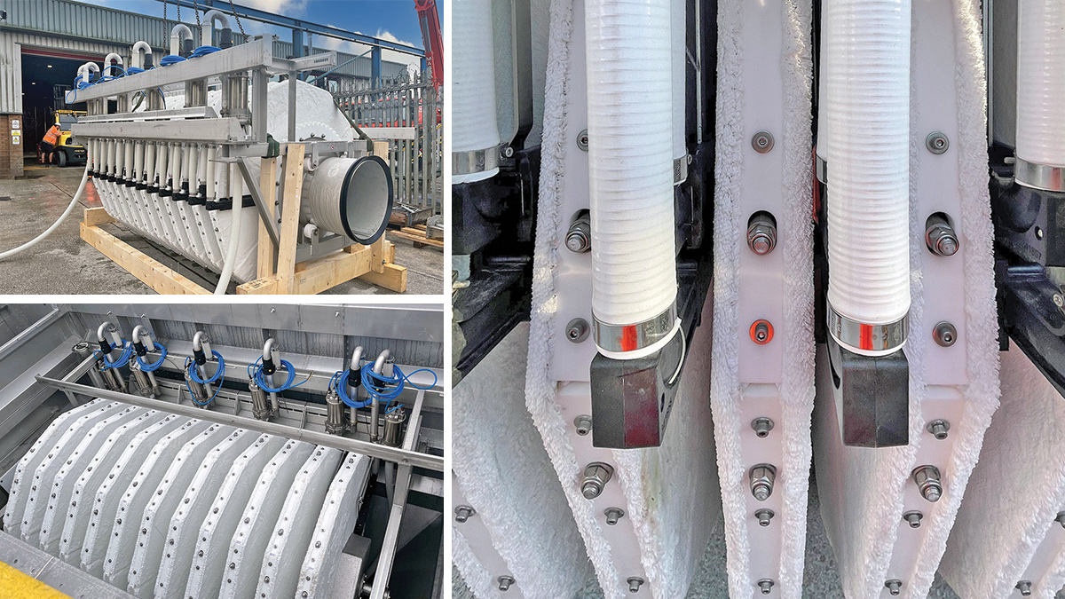 Typical Mecana pile cloth filter and filter internals - Courtesy of Eliquo Hydrok