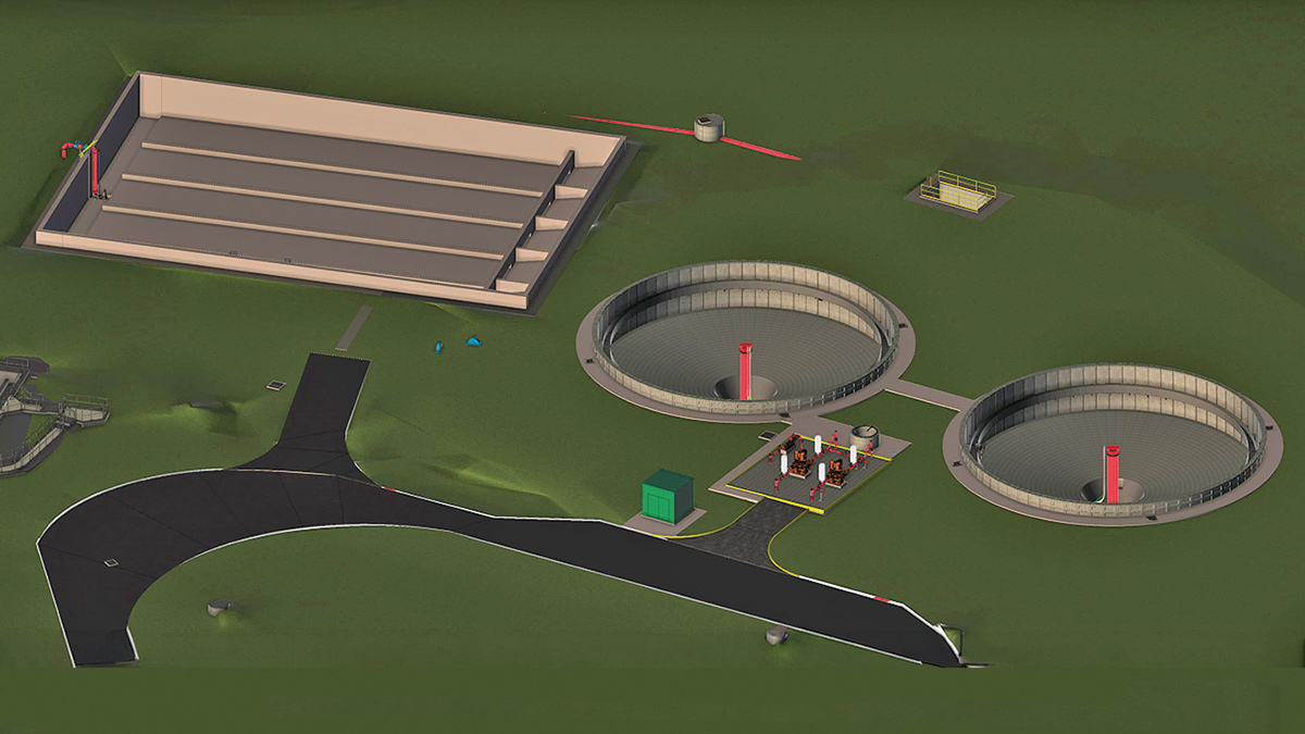 Revit model showing the PSTs and storm tank - Courtesy of MMB