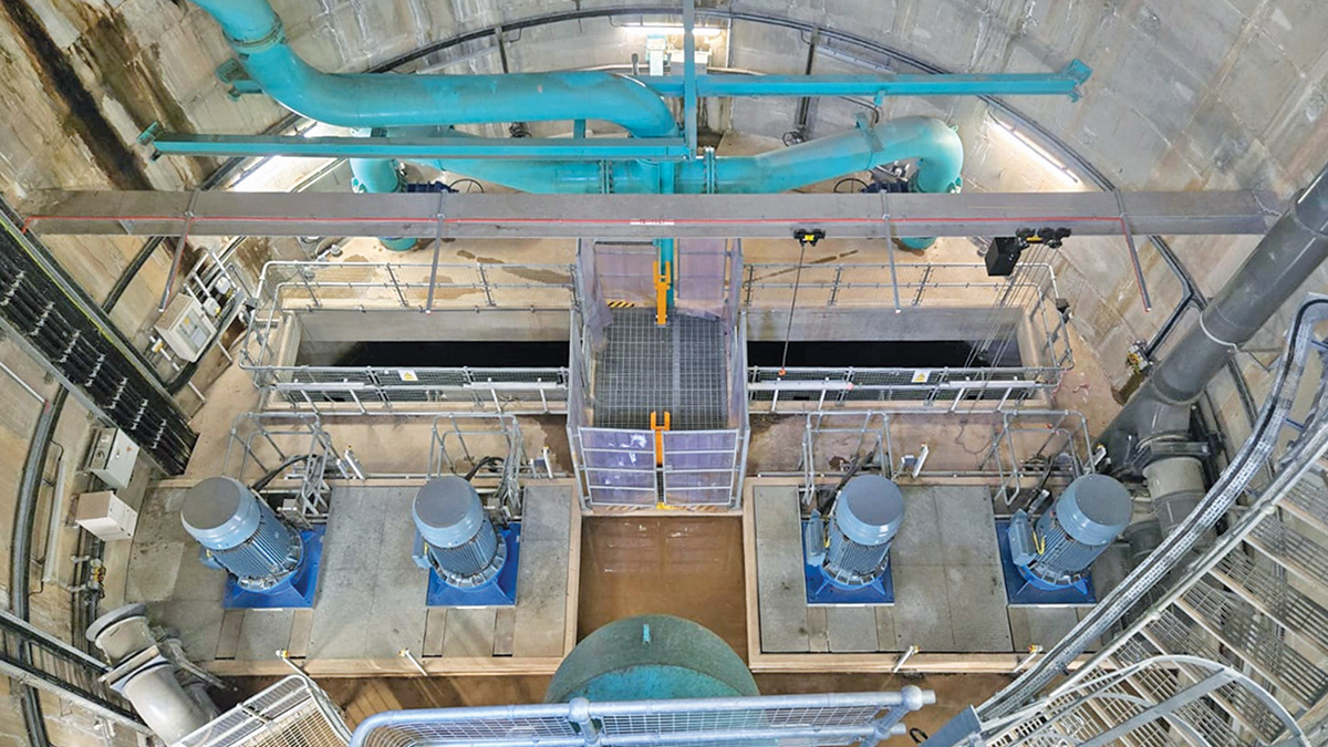 Milngavie WTW raw water pumping station dry well - Courtesy of WGM Engineering