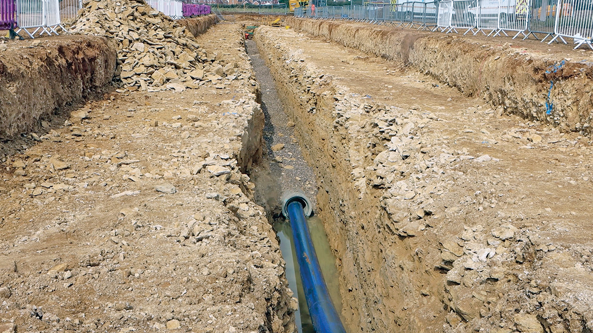 Newly installed pipework ready to be backfilled - Courtesy of @one Alliance