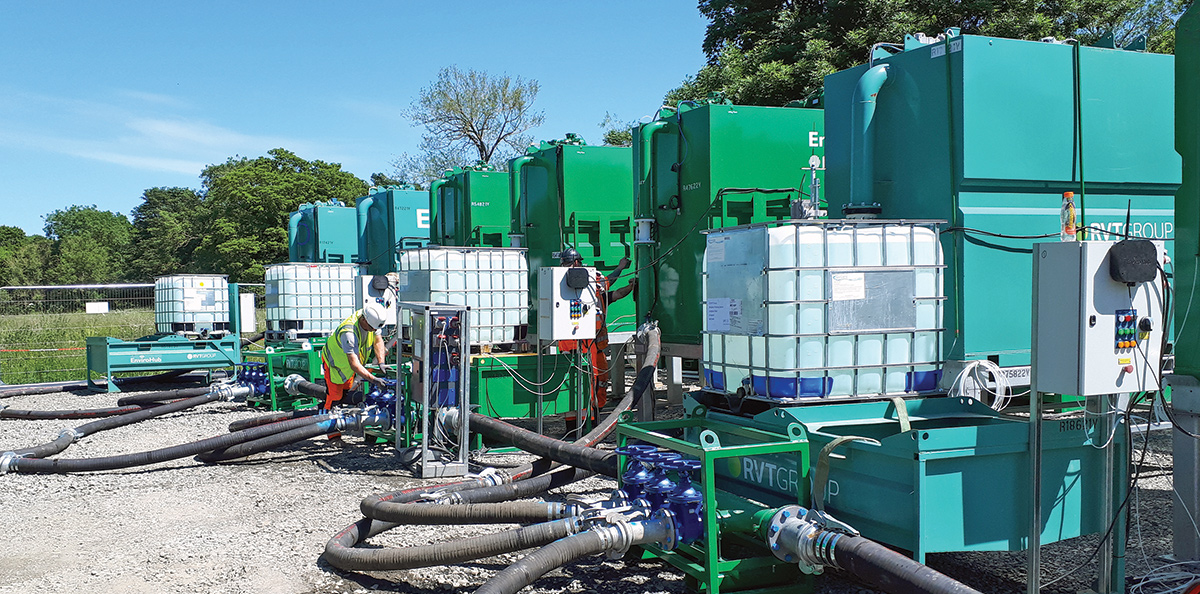 Temporary treatment plant from RVT Group to treat the arisings from the piling operations - Courtesy of Mott MacDonald Bentley