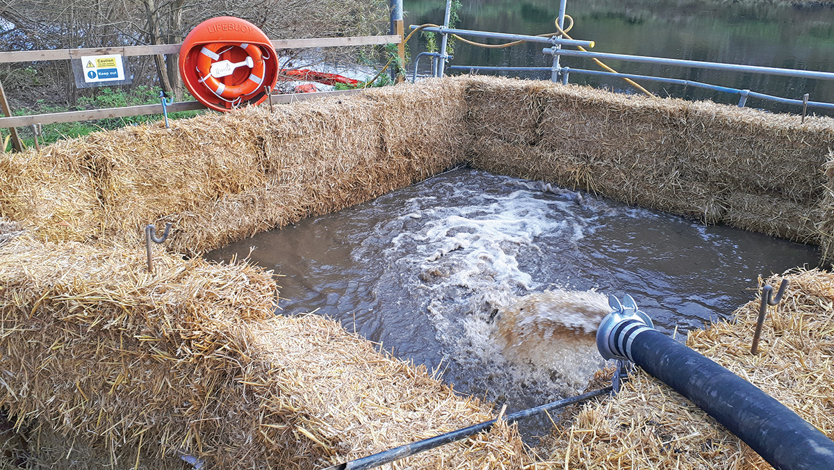 Silt is transferred from the wet wells or intake bay into a stilling pond. The material is held for at least 24 hours, giving eels time to migrate back to the river prior removal and disposal of the silt - Courtesy of MMB