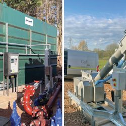 (left) New storm tank MCC and (right) SAVECO Environmental storm water handling unit - Courtesy of Galliford Try