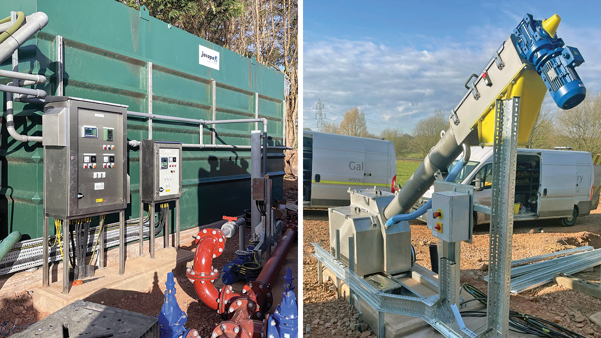 (left) New storm tank MCC and (right) SAVECO Environmental storm water handling unit - Courtesy of Galliford Try