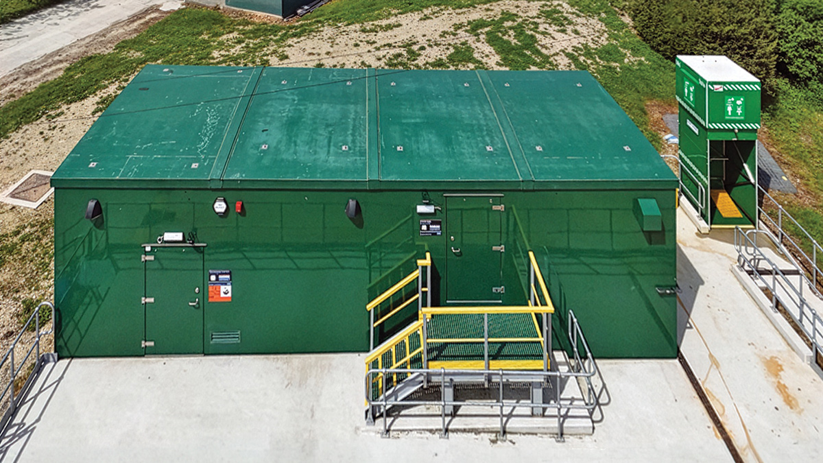 Chemical dosing kiosk and safety shower - Courtesy of Enpure Ltd