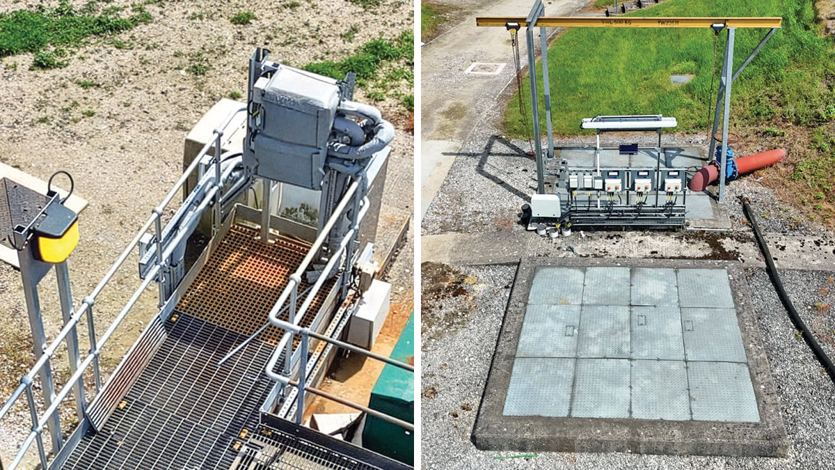 (left) Ferric primary dosing position and (right) high lift pumping station - Courtesy of Enpure Ltd