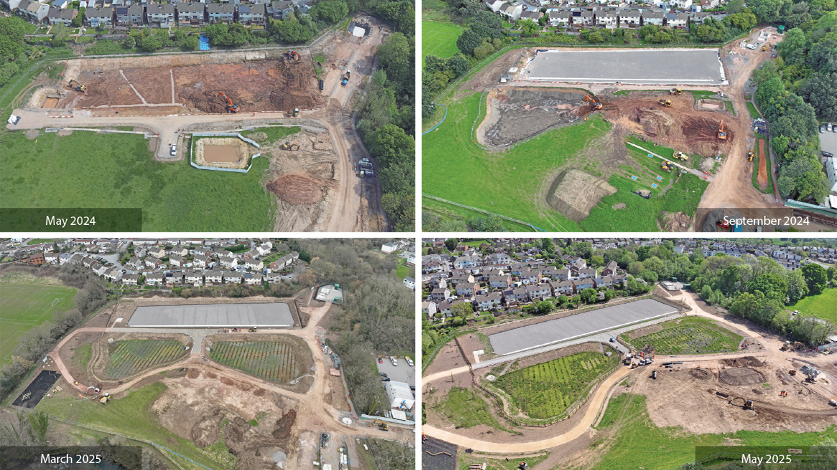 Site drone photos throughout construction (January 2024 - June 2025) - Courtesy of Welsh Water