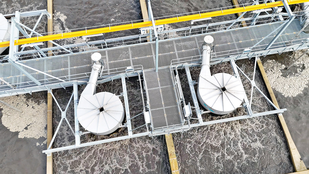 Two of the eight VPA-S5040 units installed at Sandall WwTW - Courtesy of Vortech Water Solutions Ltd