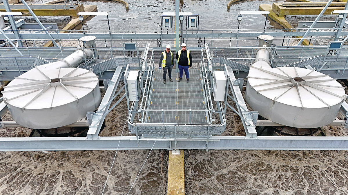 Two of the eight VPA-S5040 units installed at Sandall WwTW  - Courtesy of Vortech Water Solutions Ltd