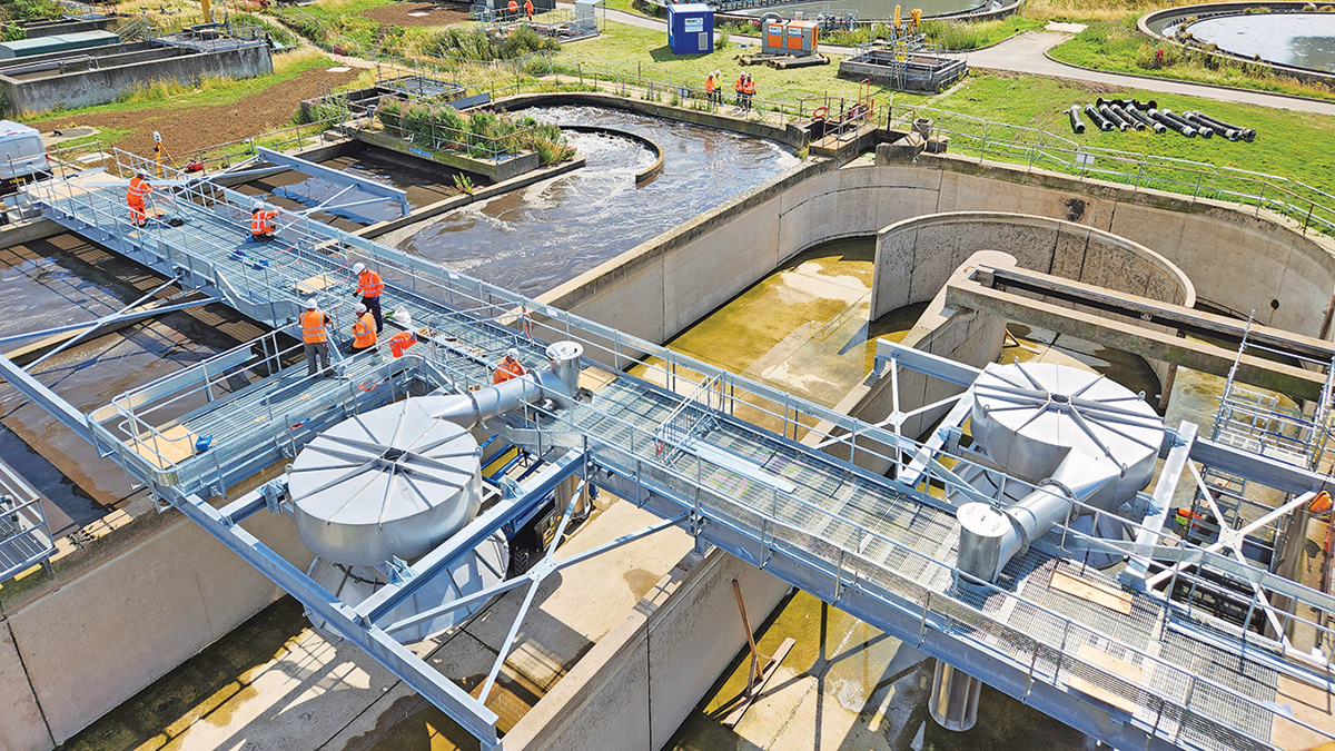 Modular units lowered into place - Courtesy of Vortech Water Solutions