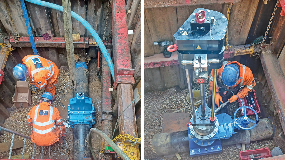 (left) Discharge surge vessel underpressure tapping and (right) WBS discharge in-line valve - Courtesy of Ward & Burke