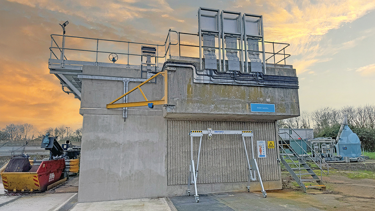 New inlet works reinforced concrete channel exterior - Courtesy of Ward & Burke