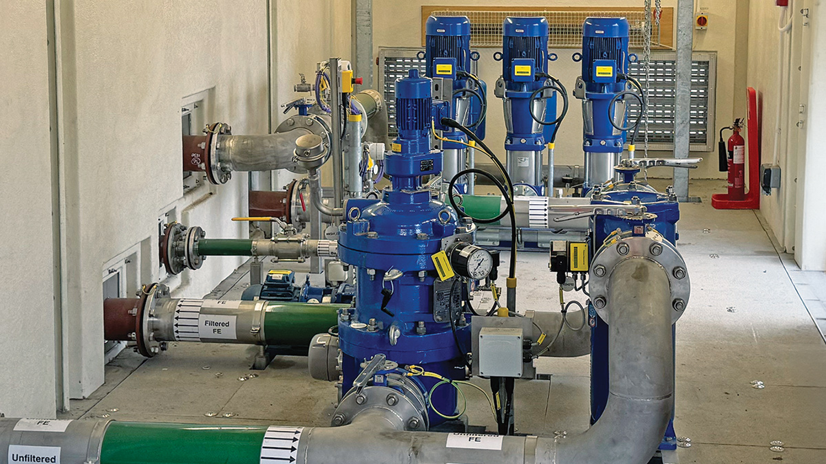 Washwater booster pump station internal arrangement - Courtesy of Ward & Burke