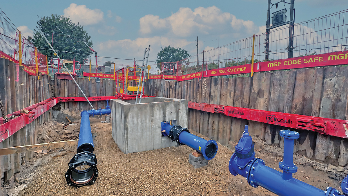 In situ flow meter chamber and pipework mid-installation - Courtesy of Esh Stantec