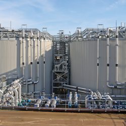 The two new 4,200m3 anaerobic digesters constructed by Hayes GFS Ltd - Courtesy of @one Alliance