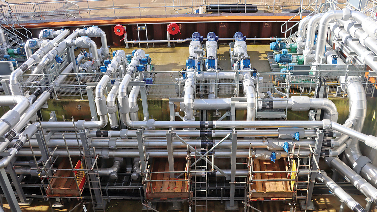 Connecting pipework into the new digesters - Courtesy of @one Alliance