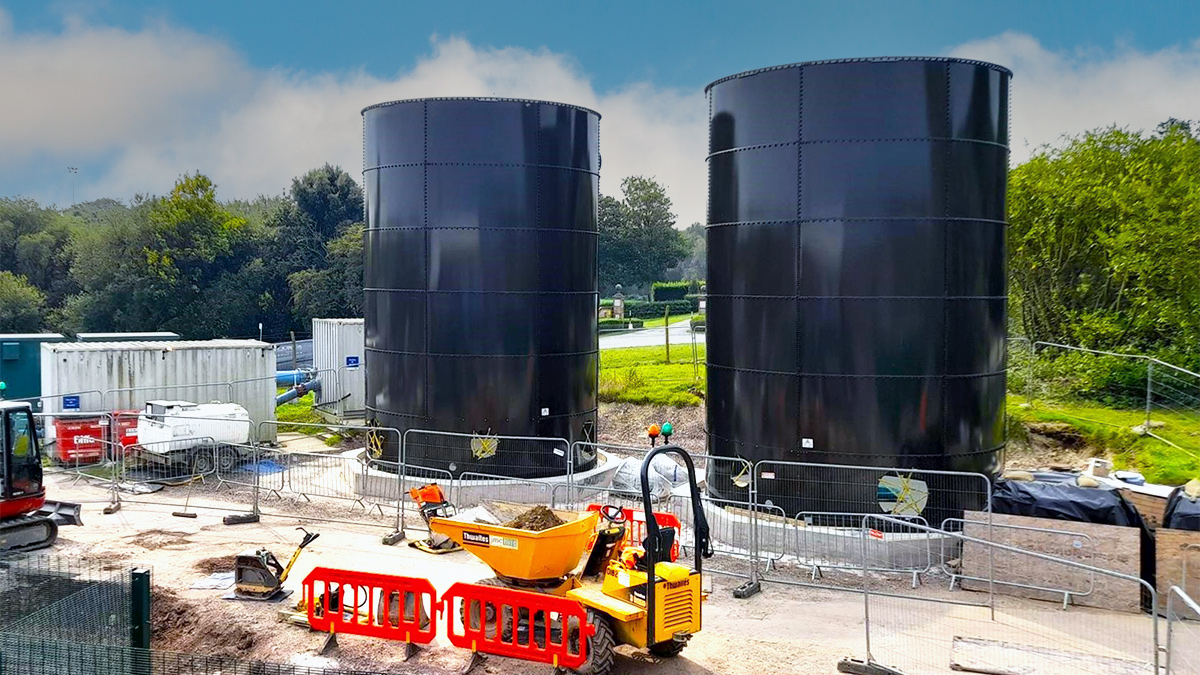 The new glass-coated steel sectional clear water tanks - Courtesy of Trant Engineering