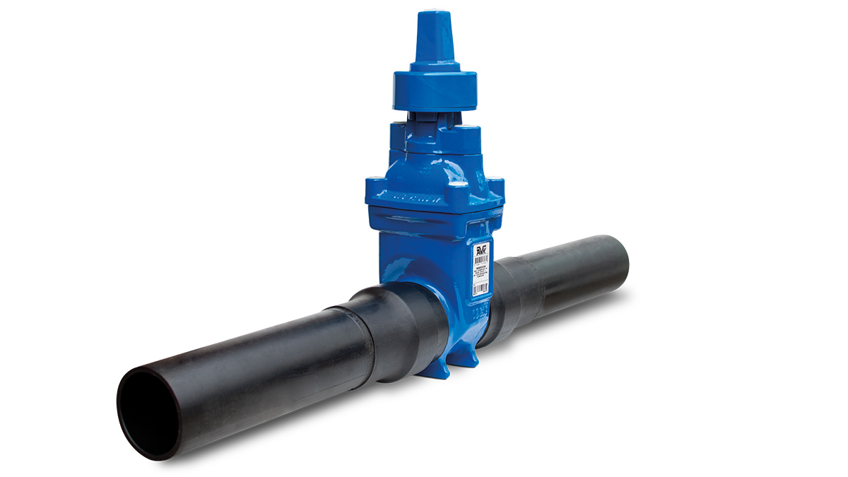 The AVK Series 36 PE tailed gate valve, with smart positioner