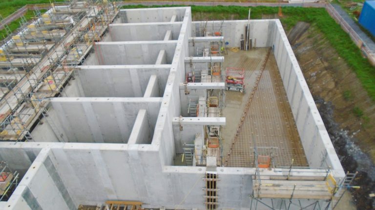 Precast concrete structures under construction - Courtesy of FLI Precast Solutions
