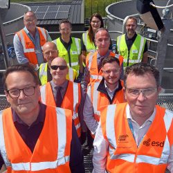 Medal winners, delivery partners and the Operations team pictured on site at Winchburgh WWTW - Courtesy of Scottish Water